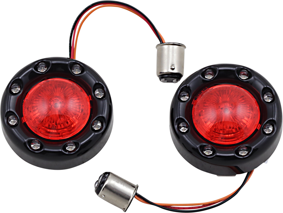 CUSTOM DYNAMICS Bullet Turn Signal 1157 - Black - Red Lens PB-BR-RR-57-BR — image 1
