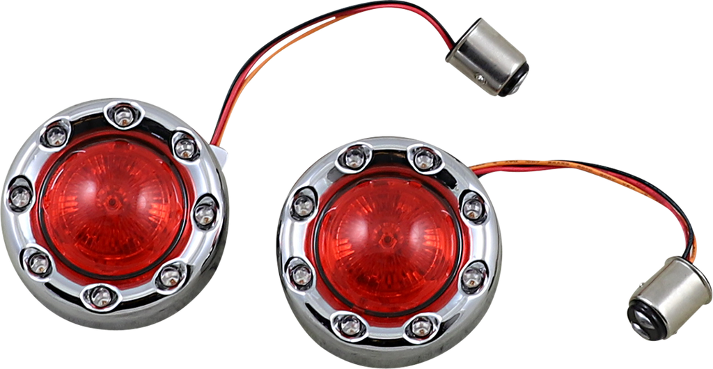 CUSTOM DYNAMICS Bullet Turn Signal 1157 - Chrome - Red Lens PB-BR-RR-57-CR — image 1