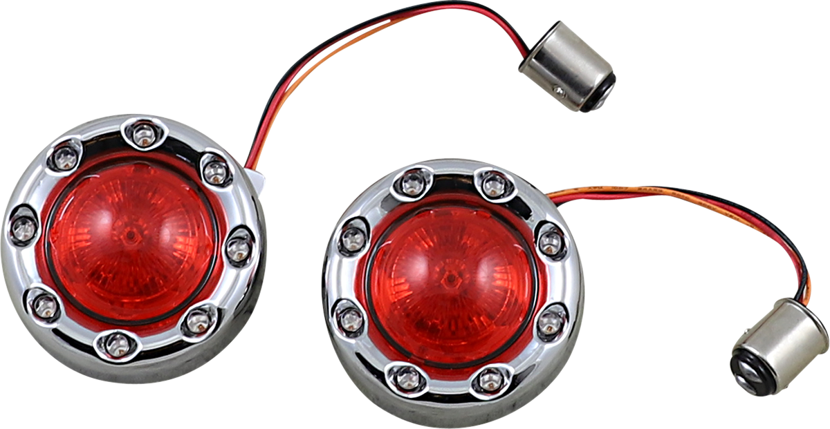 CUSTOM DYNAMICS Bullet Turn Signal 1157 - Chrome - Red Lens PB-BR-RR-57-CR — image 1