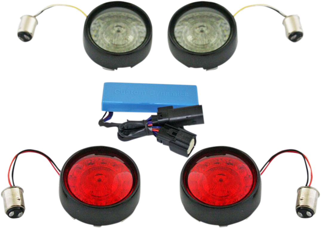 CUSTOM DYNAMICS Full Bullet Turn Signal Conversion Kit - Black PB-SS-BB-B — image 1