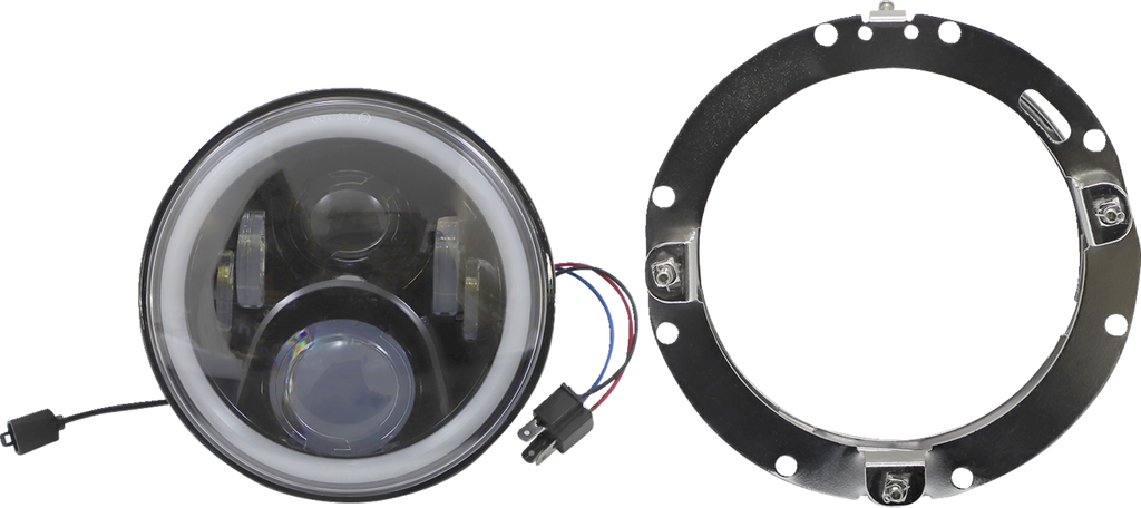 CUSTOM DYNAMICS ProGLOW™ 7" Headlamp - with Mounting Ring - Black PG-7-13-B — image 1