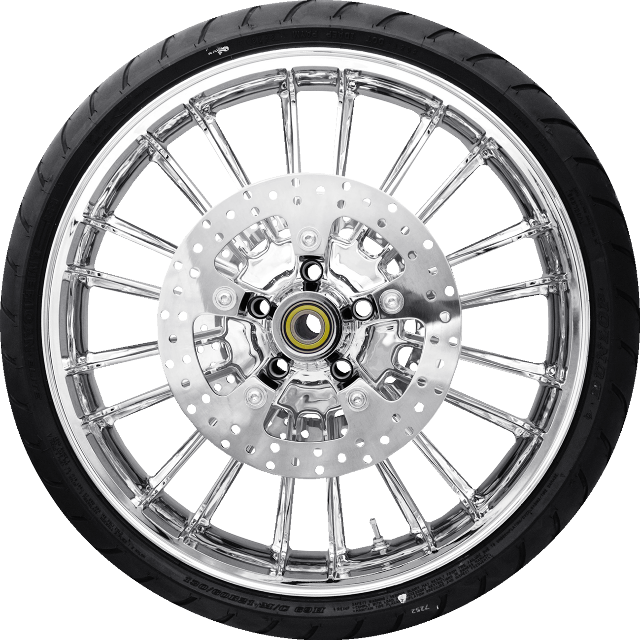 COASTAL MOTO Atlantic Front Wheel - Chrome (21") | Rotor (12.6) | Dunlop AE Tire (130/60B21) — image 1