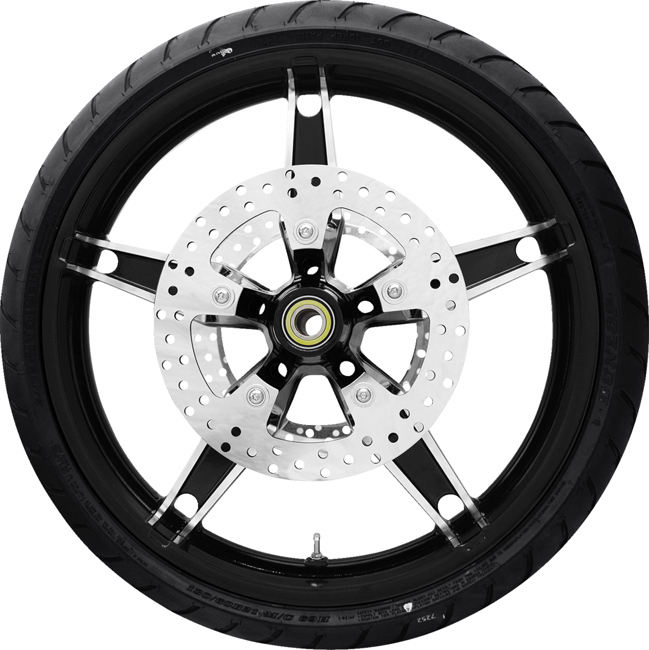COASTAL MOTO Daytona Front Wheel - Black Cut (21") | Rotor (12.6) | Dunlop AE Tire (130/60B21) — image 1