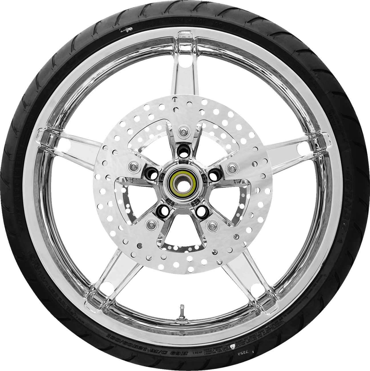 COASTAL MOTO Daytona Front Wheel - Chrome (21") | Rotor (12.6) | Dunlop AE Tire (130/60B21) — image 1