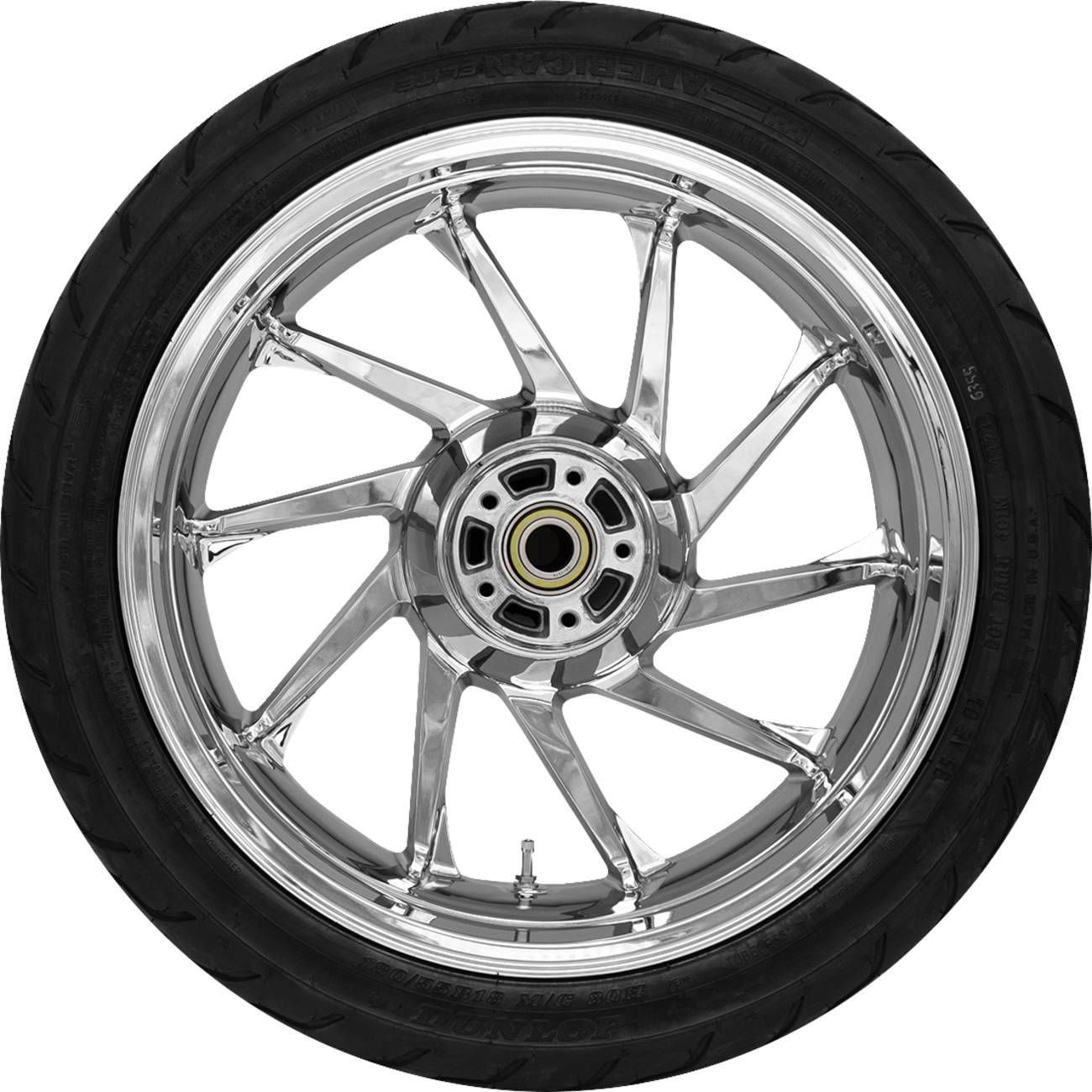 COASTAL MOTO Hurricane Rear Wheel - Chrome (18") | Dunlop AE Tire (180/55B18)) — image 1