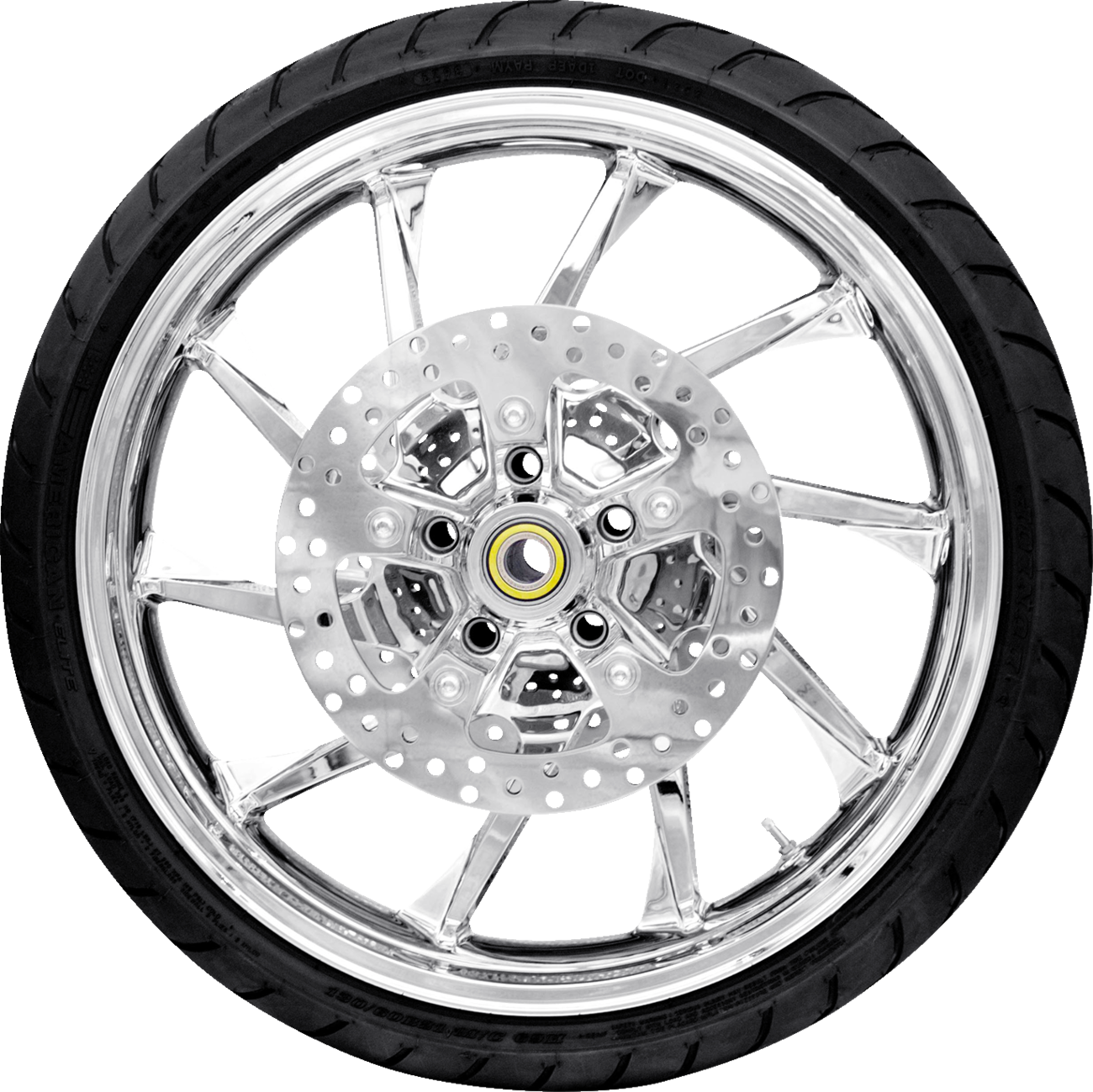 COASTAL MOTO Hurricane Front Wheel - Chrome (21") | Rotor (12.6) | Dunlop AE Tire (130/60B21) — image 1