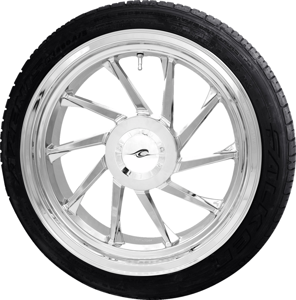 COASTAL MOTO Hurricane 3D Rear Right Wheel - Chrome (18") | Falken Tire (215/45ZR18) — image 1