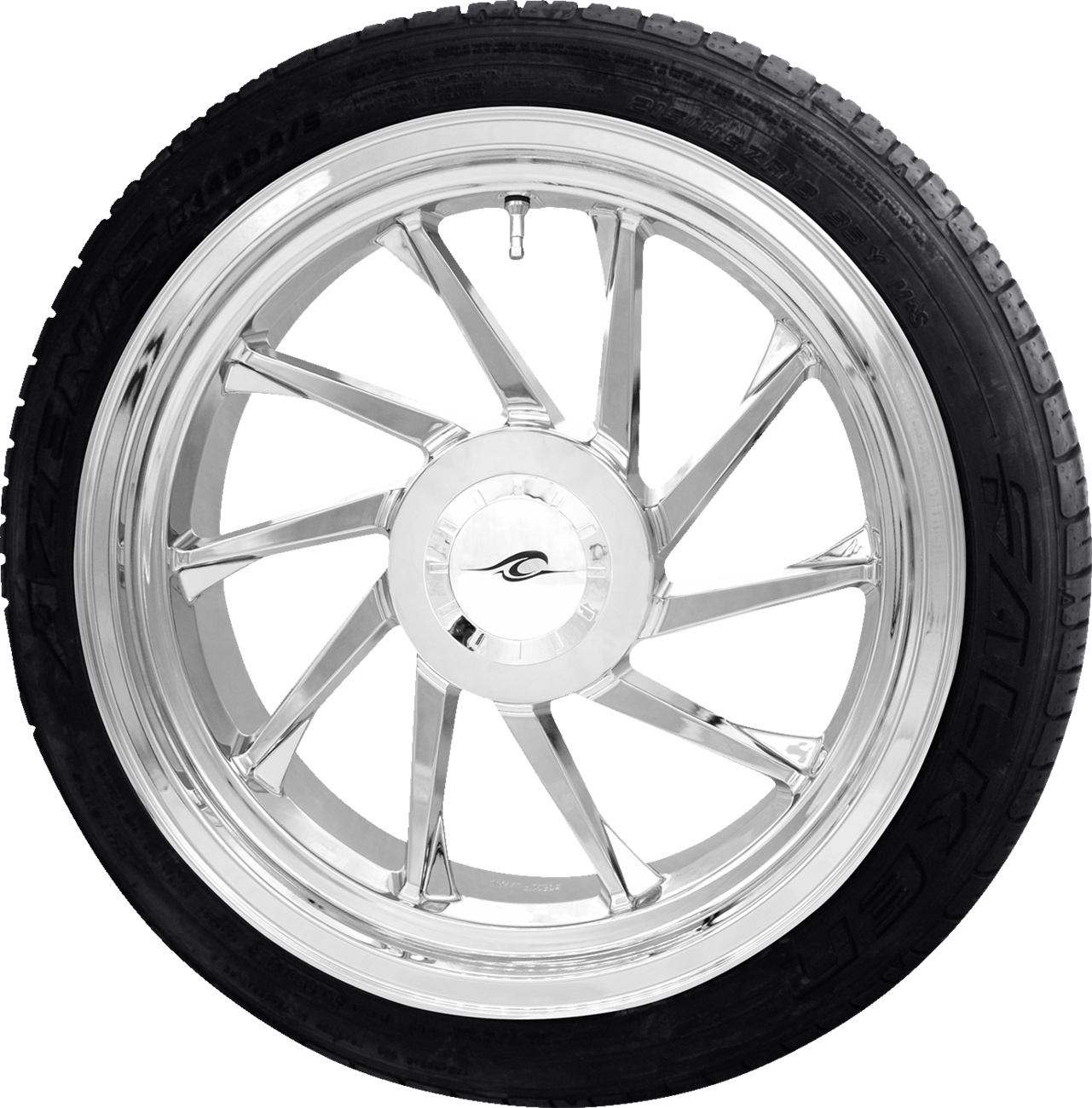 COASTAL MOTO Hurricane 3D Rear Right Wheel - Chrome (18") | Falken Tire (215/45ZR18) — image 1