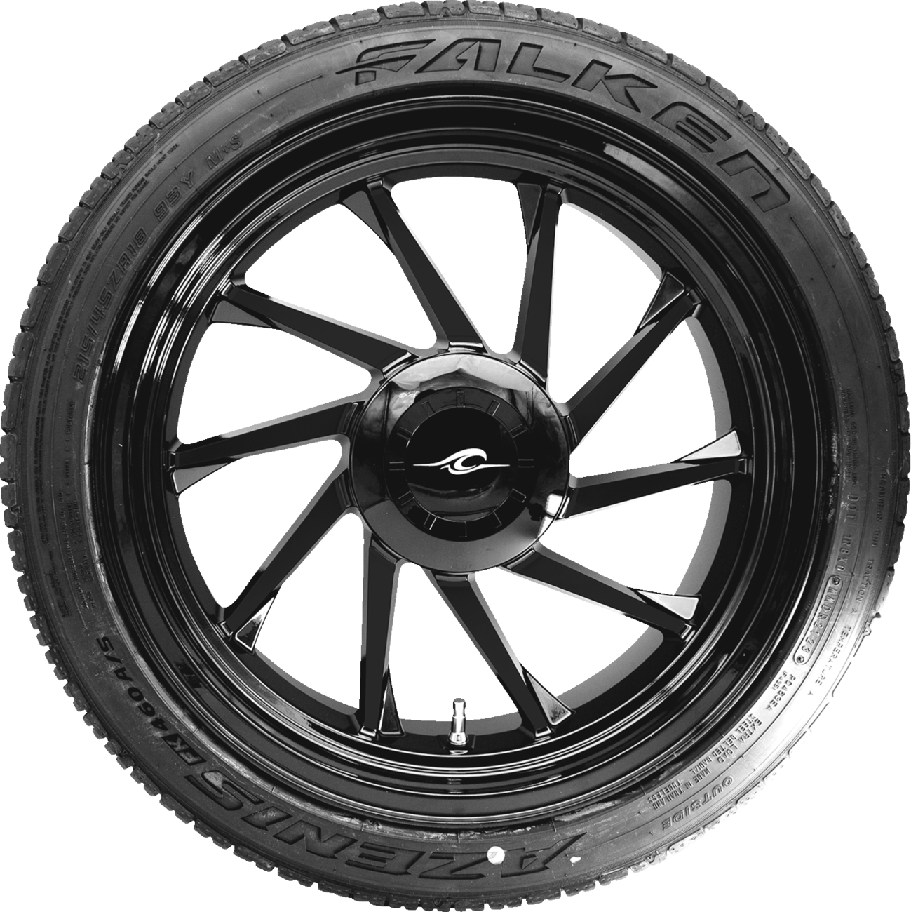 COASTAL MOTO Hurricane 3D Rear Right Wheel - Black (18") | Falken Tire (215/45ZR18) PKG-HURR-187T-SB — image 1
