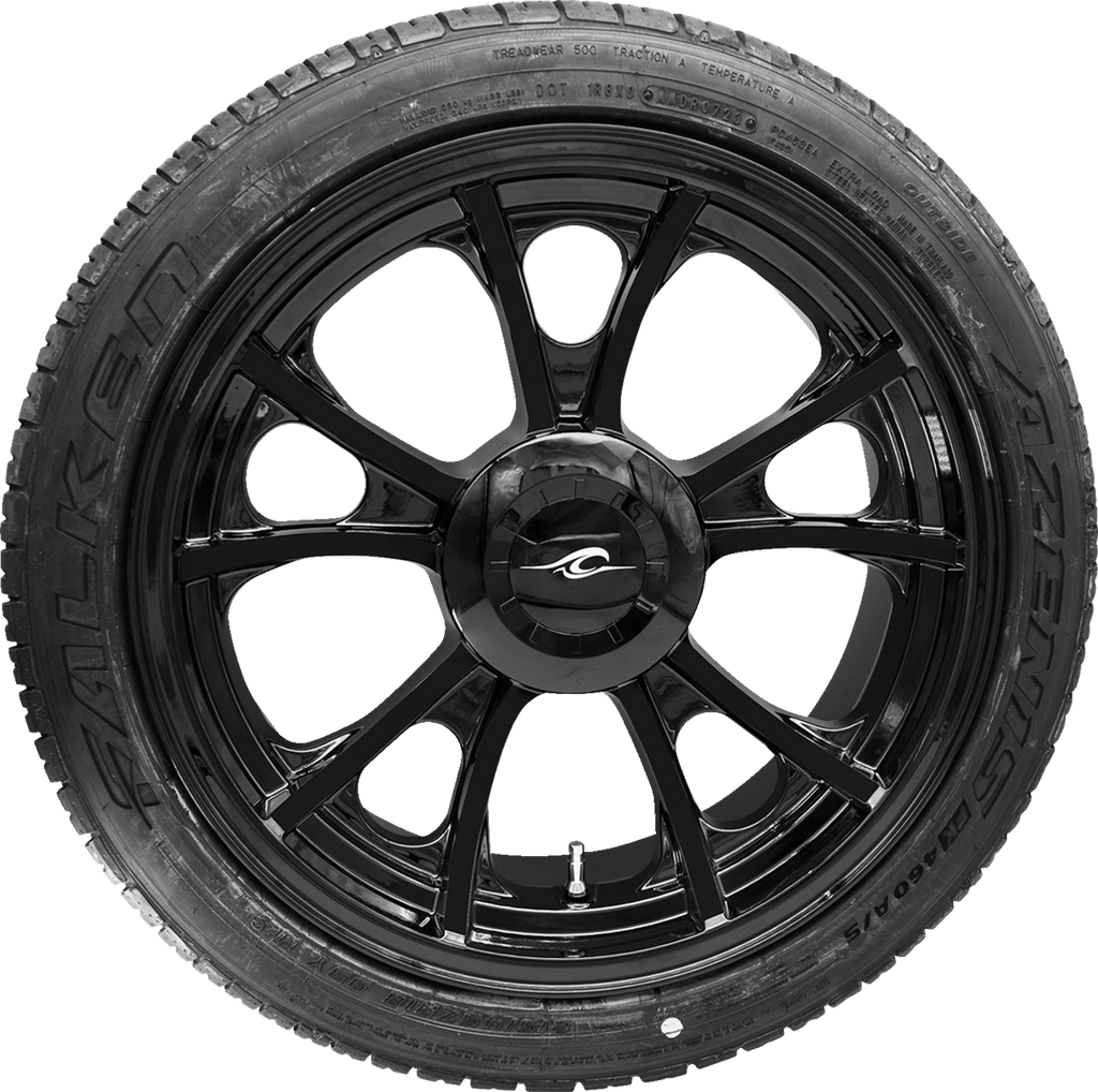 COASTAL MOTO Largo 3D Rear Wheel - Black (18") | Falken Tire (215/45ZR18) - Trike PKG-LGO-187T-SB — image 1