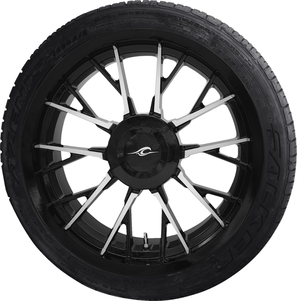 COASTAL MOTO Marlin 3D Rear Wheel - Black Cut (18") | Falken Tire 215/45R18 - Trike PKG-MAR-187T-BC — image 1