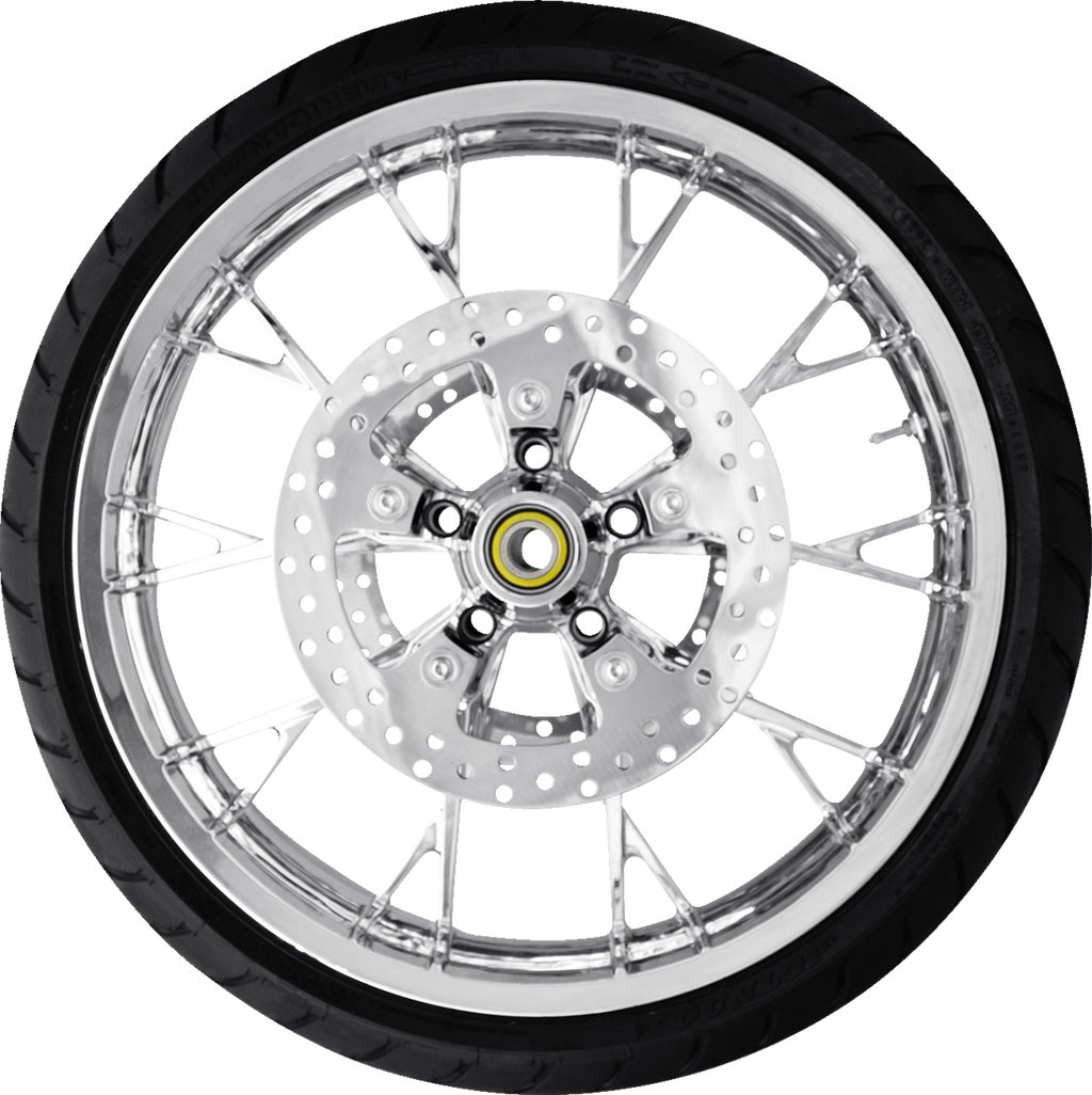 COASTAL MOTO Marlin Front Wheel - Chrome (21") | Rotor (12.6) | Dunlop AE Tire (130/60B21) — image 1