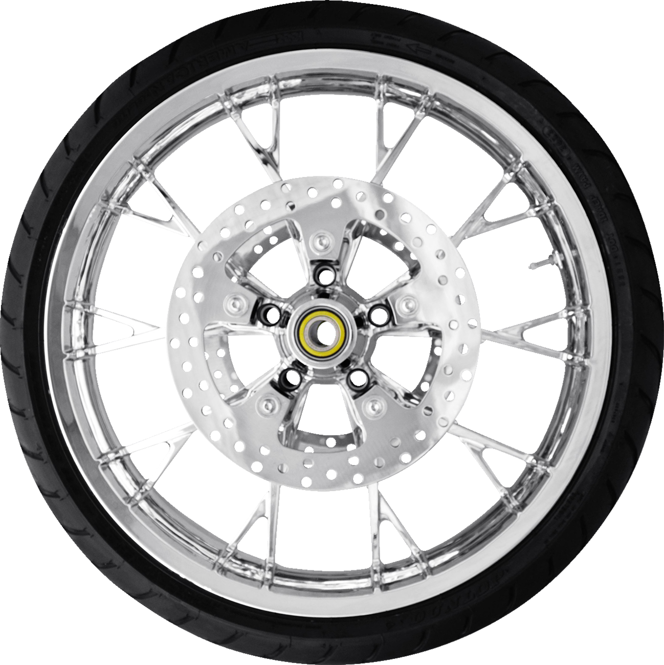 COASTAL MOTO Marlin Front Wheel - Chrome (21") | Rotor (12.6) | Dunlop AE Tire (130/60B21) — image 1