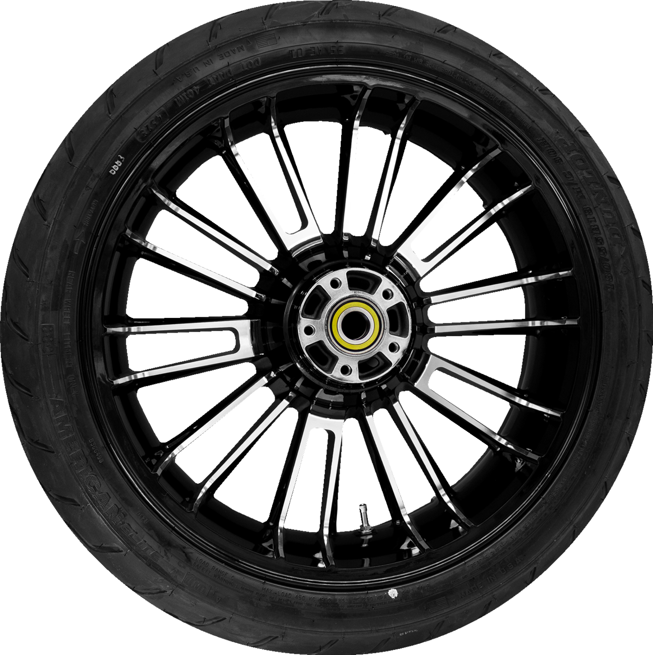 COASTAL MOTO Atlantic Rear Wheel - Black Cut (18") | Dunlop AE2 Tire (180/55B18) PKG2-ATL185BC-ABST — image 1