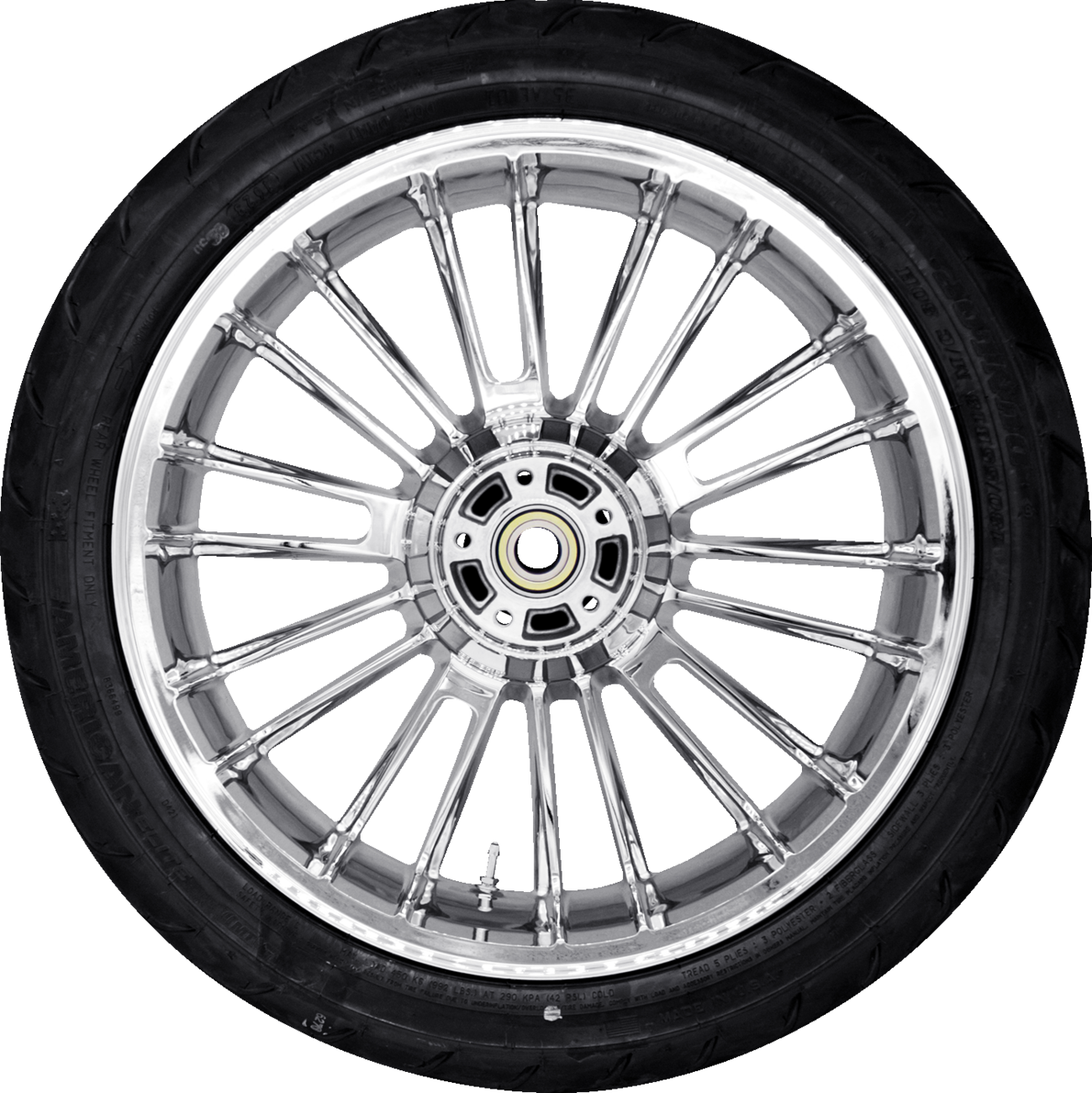 COASTAL MOTO Atlantic Rear Wheel - Chrome (18") | Dunlop AE2 Tire (180/55B18) PKG2-ATL185CH-ABST — image 1