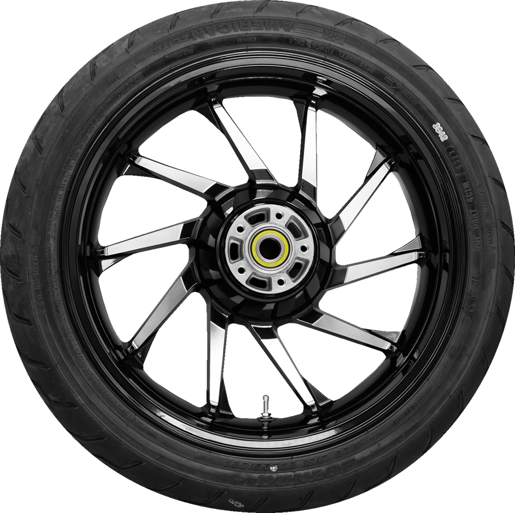 COASTAL MOTO Hurricane Rear Wheel - Black Cut (18") | Dunlop AE2 Tire (180/55B18) PKG2-HUR185BC-ABST — image 1