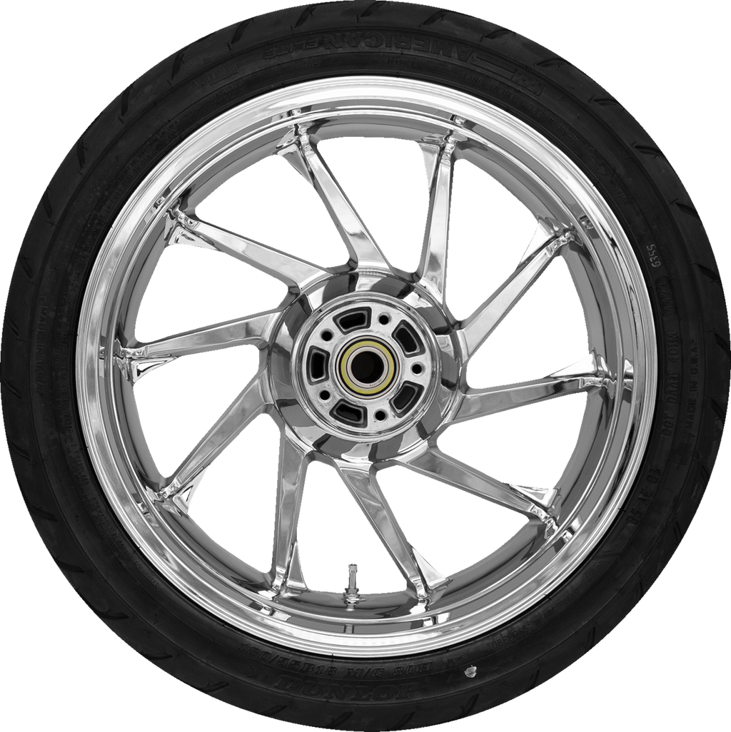 COASTAL MOTO Hurricane Rear Wheel - Chrome (18") | Dunlop AE2 Tire (180/55B18) PKG2-HUR185CH-ABST — image 1