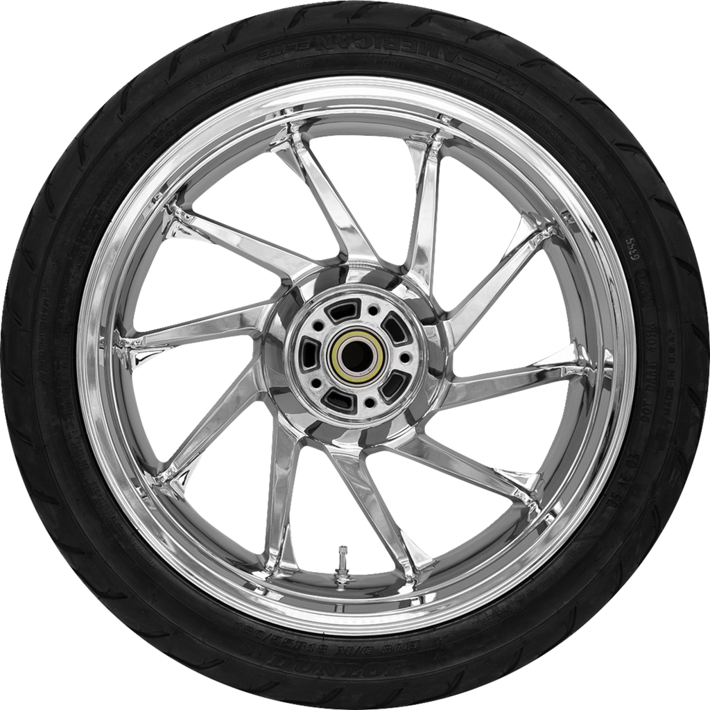 COASTAL MOTO Hurricane Rear Wheel - Chrome (18") | Dunlop AE2 Tire (180/55B18) PKG2-HUR185CH-ABST — image 2