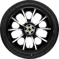 COASTAL MOTO Largo Rear Wheel - Black Cut (18") | Dunlop AE2 Tire (180/55B18) PKG2-LAR185BC-ABST — image 1