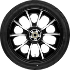 COASTAL MOTO Largo Rear Wheel - Black Cut (18") | Dunlop AE2 Tire (180/55B18) PKG2-LAR185BC-ABST — image 1