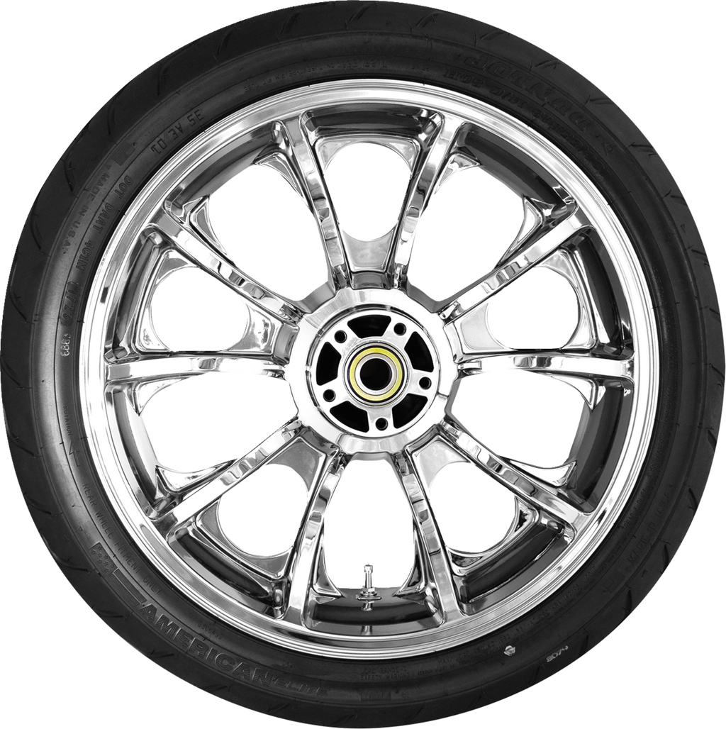 COASTAL MOTO Largo Rear Wheel - Chrome (18") | Dunlop AE2 Tire (180/55B18) PKG2-LAR185CH-ABST — image 1