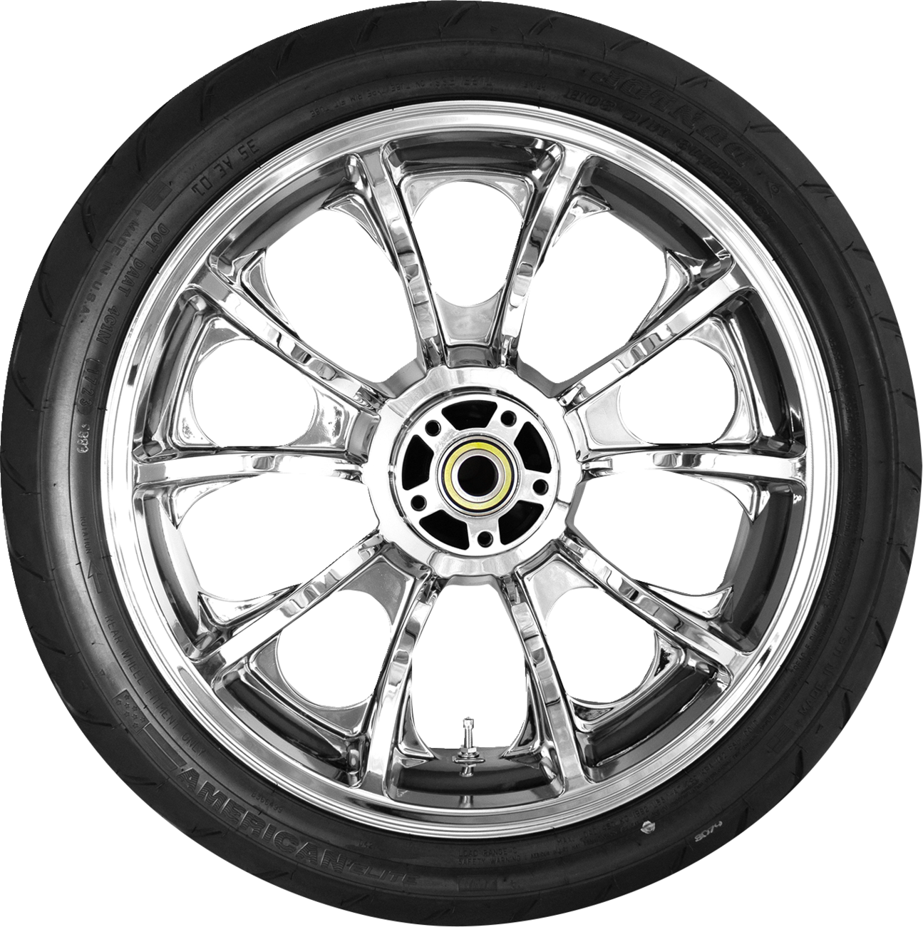 COASTAL MOTO Largo Rear Wheel - Chrome (18") | Dunlop AE2 Tire (180/55B18) PKG2-LAR185CH-ABST — image 1