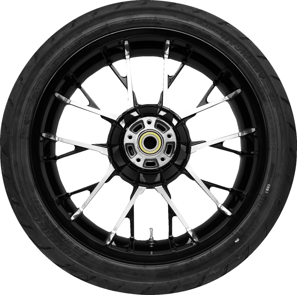 COASTAL MOTO Marlin Rear Wheel - Black Cut (18") | Dunlop AE2 Tire (180/55B18) PKG2-MAR185BC-ABST — image 1