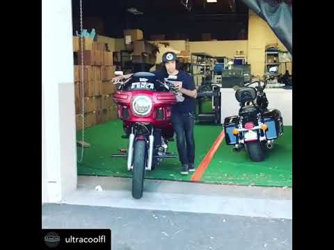 UltraCool Stunt Rider @ravi_savage on his M8 Softail