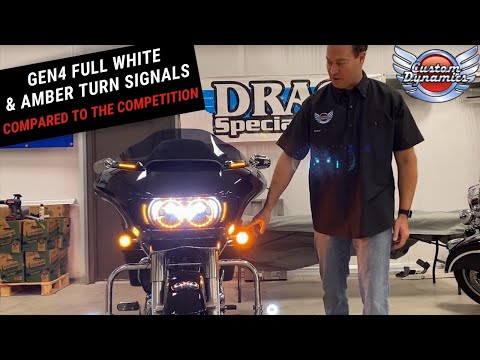 Custom Dynamics - GEN4 Amber & Full White LED Turn Signals for H-D Motorcycles - Comparison