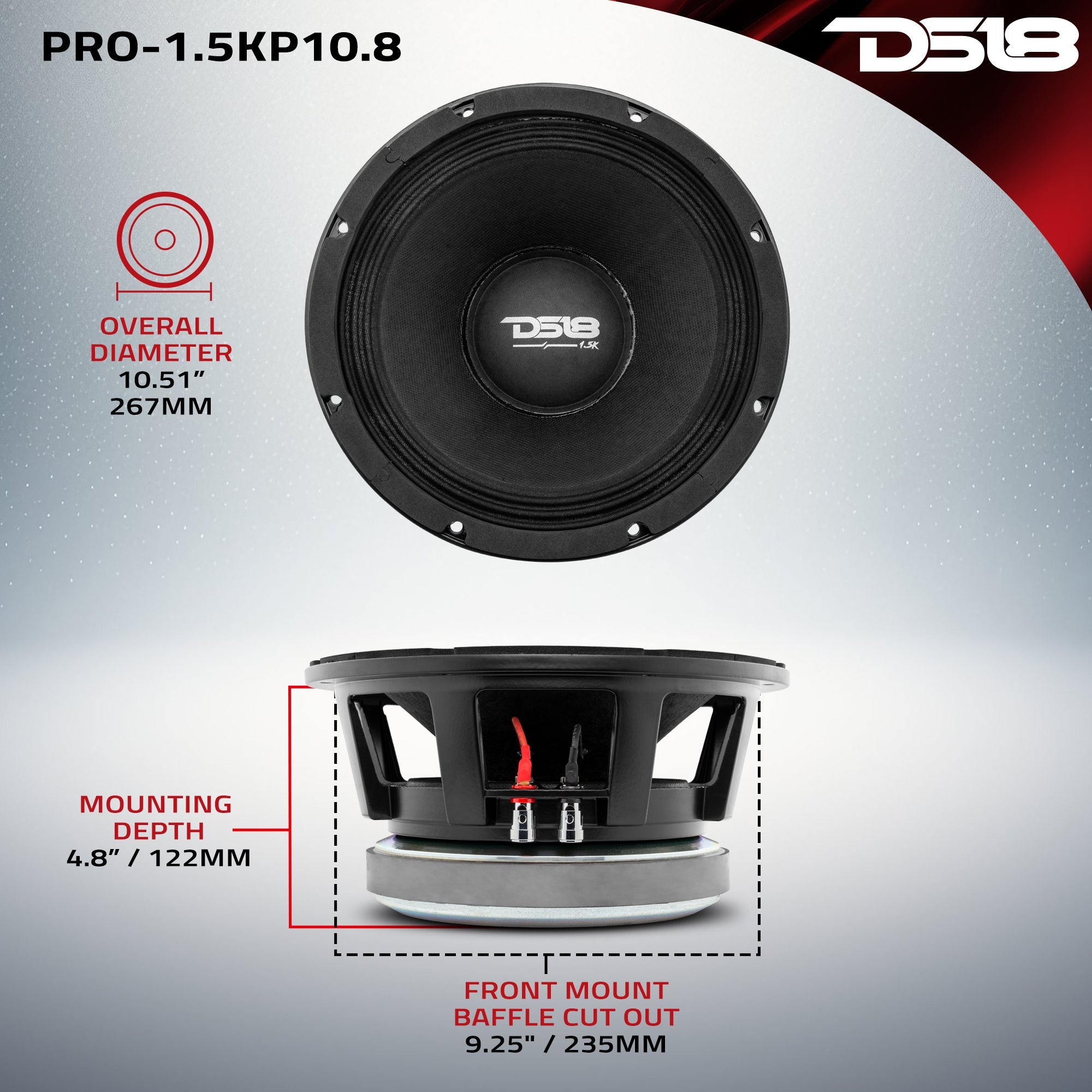 DS18 PRO-1.5KP10.8 PANCADÃO Mid-Bass Loudspeaker 10" 1500 Watts Rms 8-Ohm — image 7