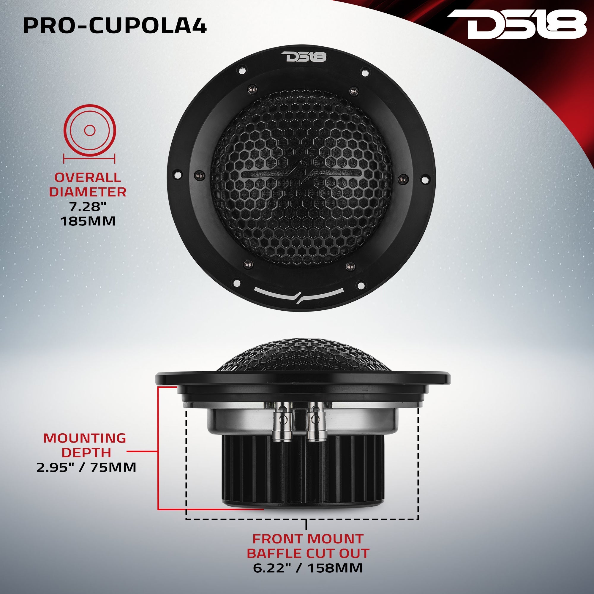 DS18 PRO-CUPOLA4 7'' High End Professional Soft Dome Mid Range Loudspeaker with Neodymium Magnet | 400W RMS 4-Ohm — image 9