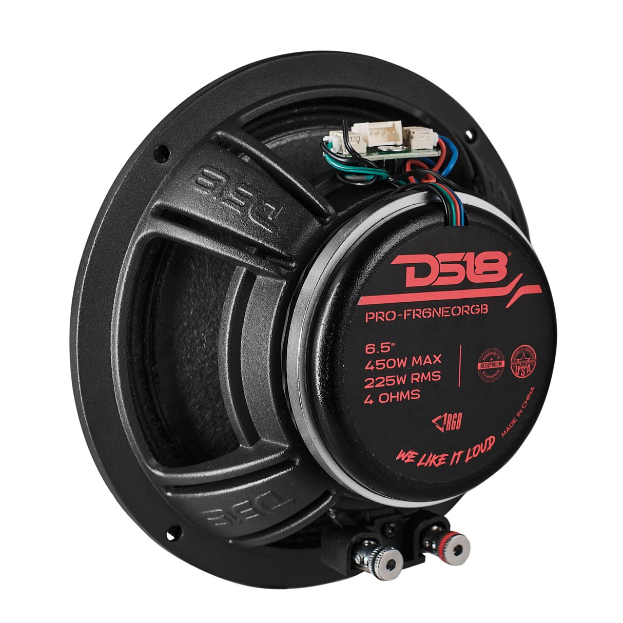 DS18 PRO-FR6NEORGB 6.5" Full-Range Loudspeaker with RGB LED Bullet 225 Watts Rms Neodymium Magnet — image 4