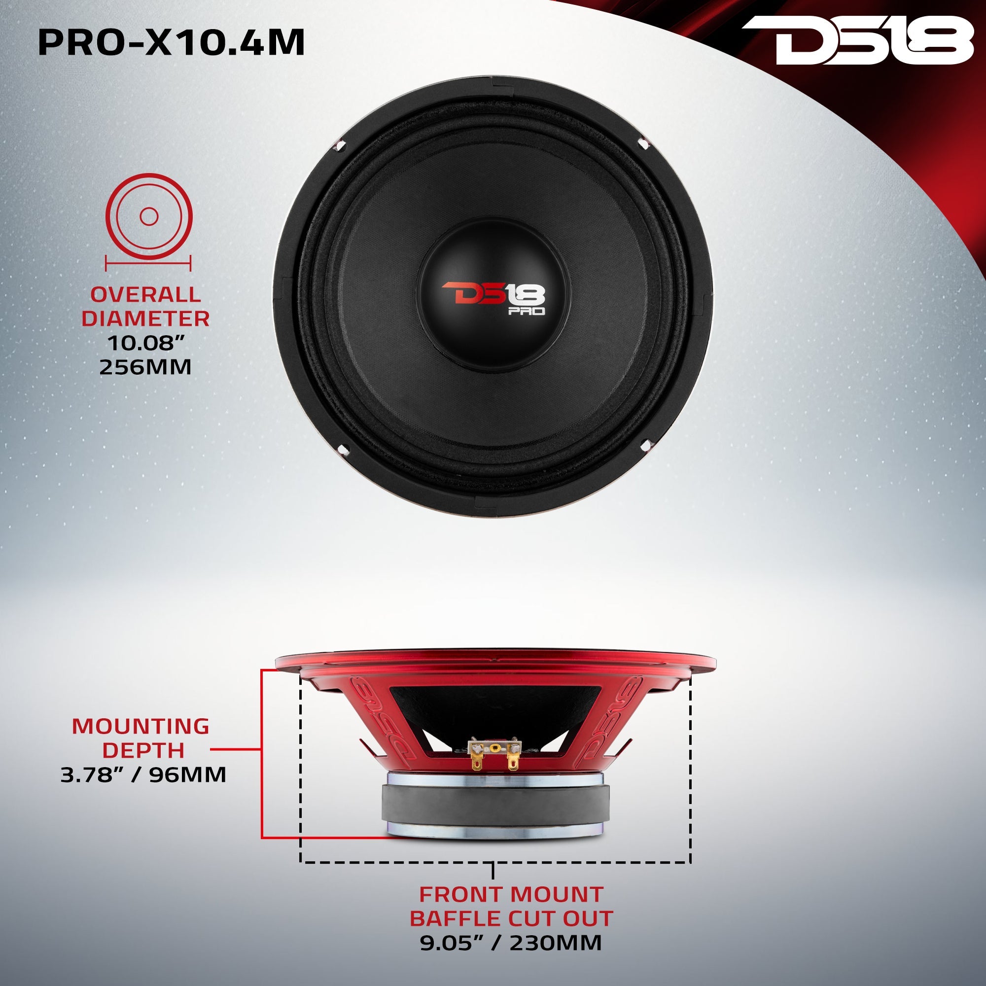 DS18 PRO-X10.4M PRO-X 10" Mid-Range Loudspeaker 300 Watts Rms 4-Ohm — image 7