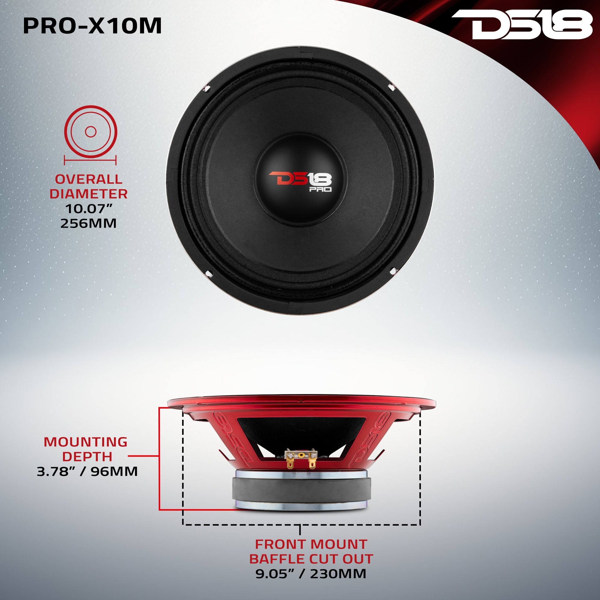 DS18 PRO-X10M PRO-X 10" Mid-Range Loudspeaker 300 Watts Rms 8-Ohm — image 7