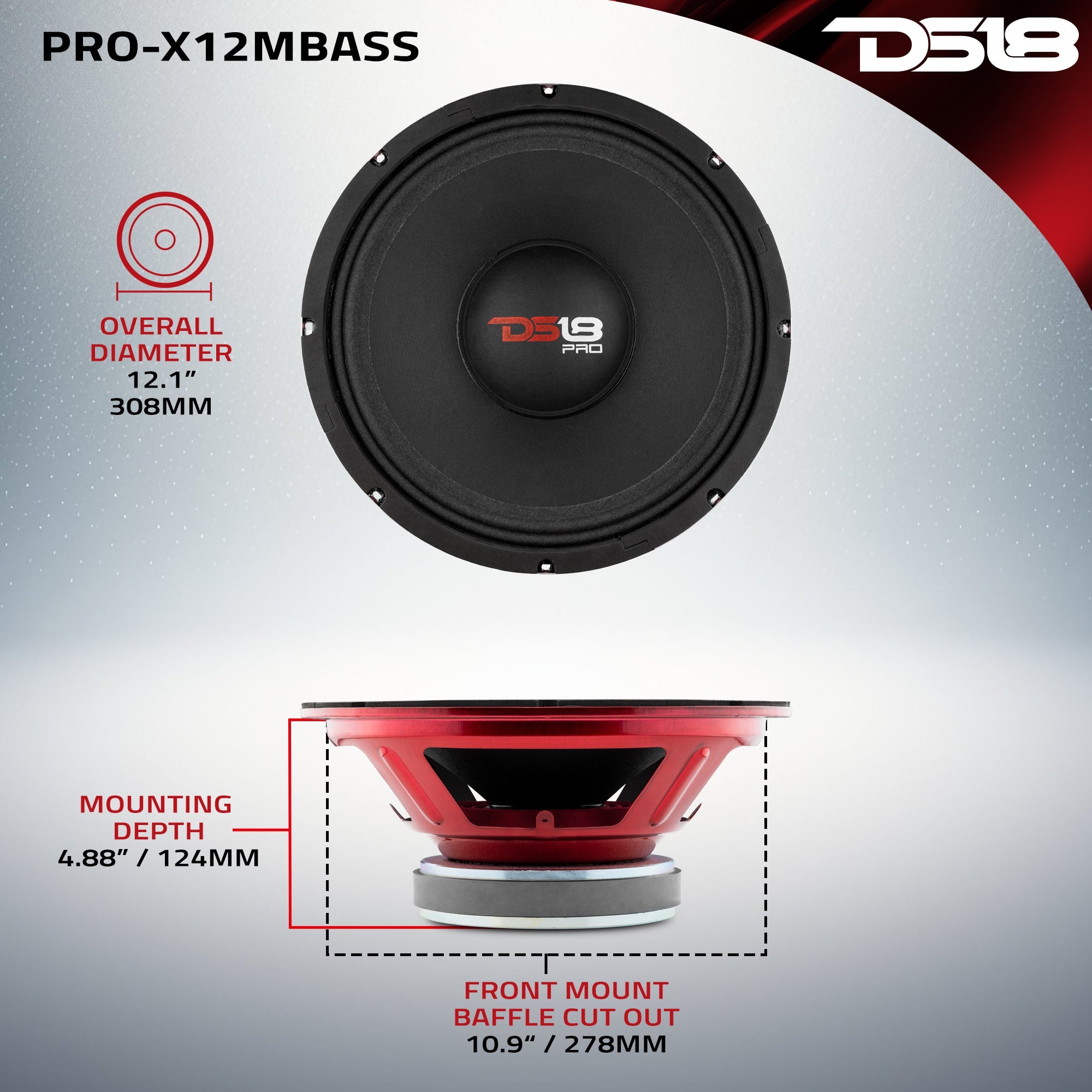 DS18 PRO-X12MBASS PRO-X 12" Mid-Bass Loudspeaker | 500W RMS 8-Ohm — image 7