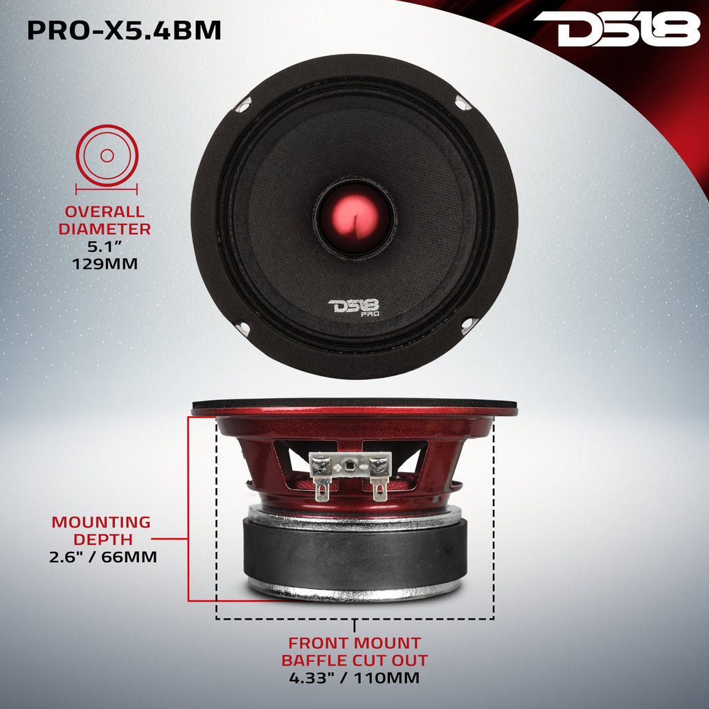 DS18 PRO-X5.4BM PRO-X 5.25" Mid-Range Loudspeaker with Bullet | 150W RMS 4-Ohm — image 7