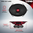 DS18 PRO-X57.4BM PRO-X 5x7” Mid-Range Loudspeaker with Bullet | 175W RMS 4-Ohm — image 7