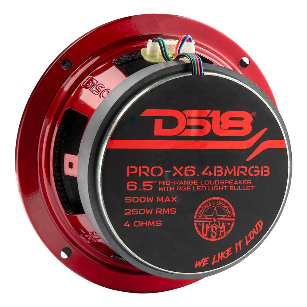 DS18 PRO-X6.4BMRGB PRO-X 6.5" Mid-Range Loudspeaker with RGB Light Bullet 250 Watts Rms 4-Ohm — image 4
