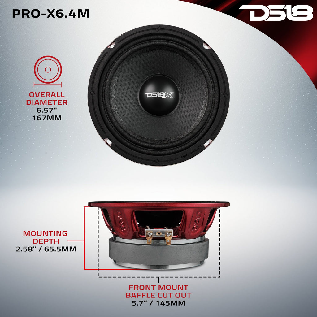 DS18 PRO-X6.4M PRO-X 6.5" Mid-Range Loudspeaker 250 Watts Rms 4-Ohm — image 7