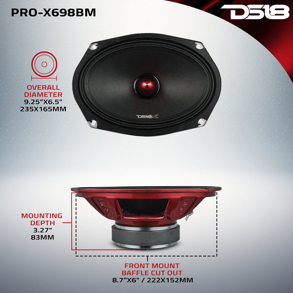 DS18 PRO-X698BM PRO-X 6X9" Mid-Range Bullet Loudspeaker | 200W RMS 8-Ohm — image 10
