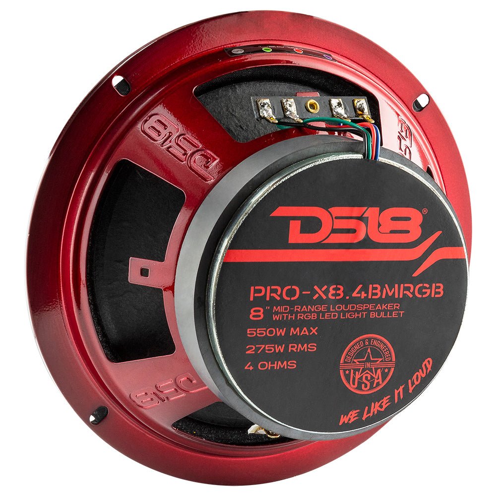 DS18 PRO-X8.4BMRGB PRO-X 8" Mid-Range Loudspeaker with RGB Light Bullet 275 Watts Rms 4-Ohm — image 4