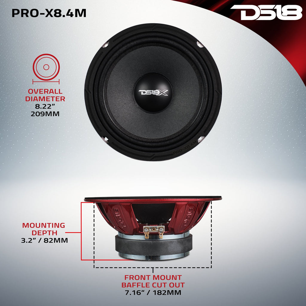 DS18 PRO-X8.4M PRO-X 8" Mid-Range Loudspeaker 275 Watts Rms 4-Ohm — image 7
