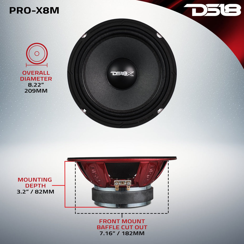 DS18 PRO-X8M PRO-X 8" Mid-Range Loudspeaker 275 Watts Rms 8-Ohm — image 6