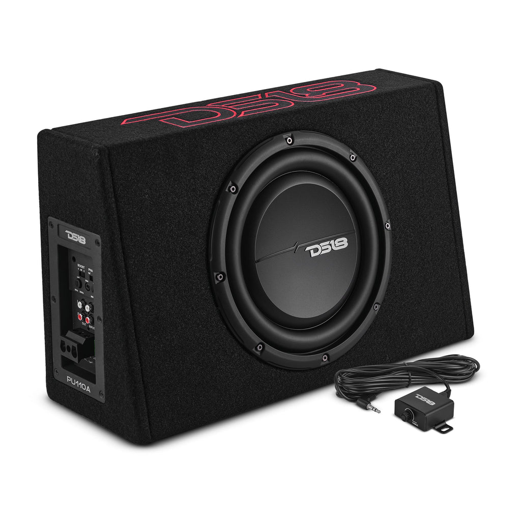 DS18 PU110A 10” Amplified Shallow Subwoofer Enclosure for Pickup Trucks — image 1