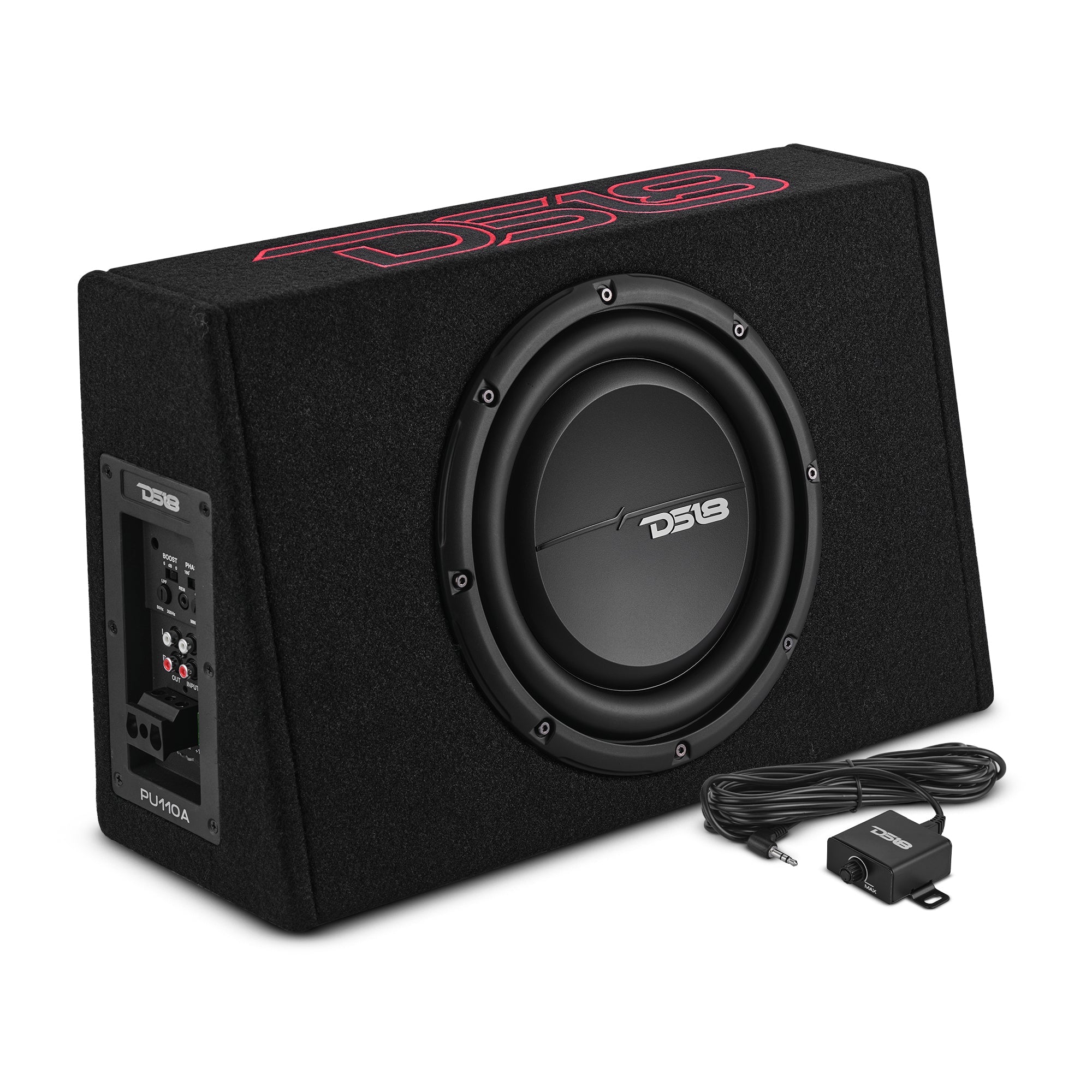 DS18 PU110A 10” Amplified Shallow Subwoofer Enclosure for Pickup Trucks — image 1