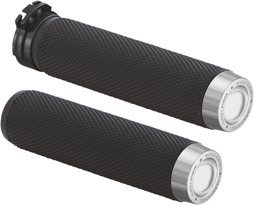 ROUGH CRAFTS Grips - Knurled - Cable - Chrome RC-500-001 — image 1