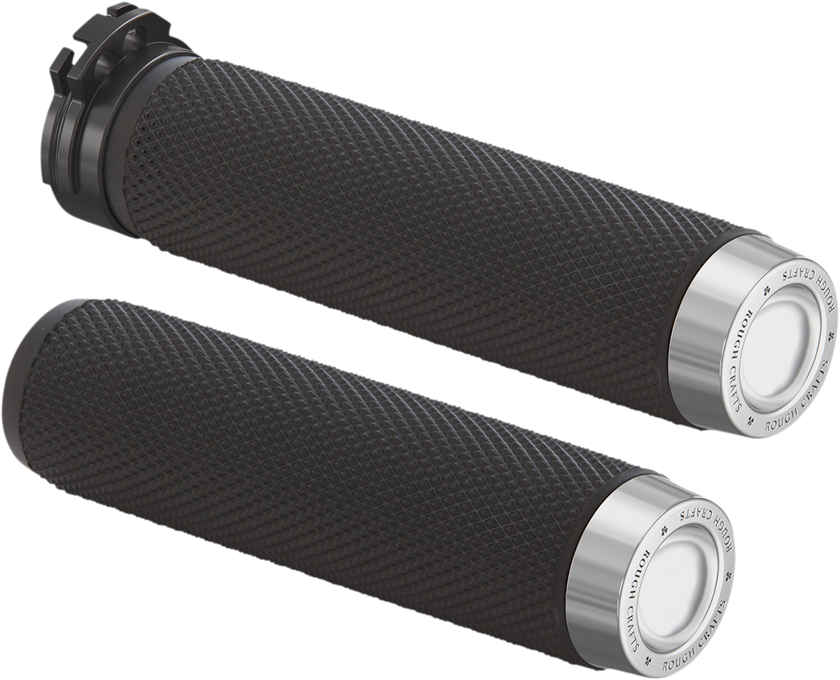 ROUGH CRAFTS Grips - Knurled - Cable - Chrome RC-500-001 — image 1