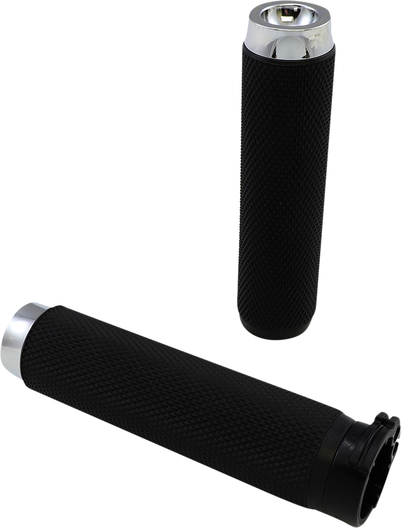 ROUGH CRAFTS Grips - Knurled - Cable - Chrome RC-500-001 — image 2