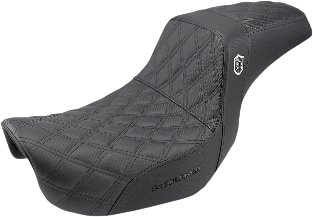 SADDLEMEN Pro Series SDC Performance Seat - w/o Backrest - Lattice Stitch/Lumbar Gripper - FLD/FXD '06-'17 SC80604D0 — image 1