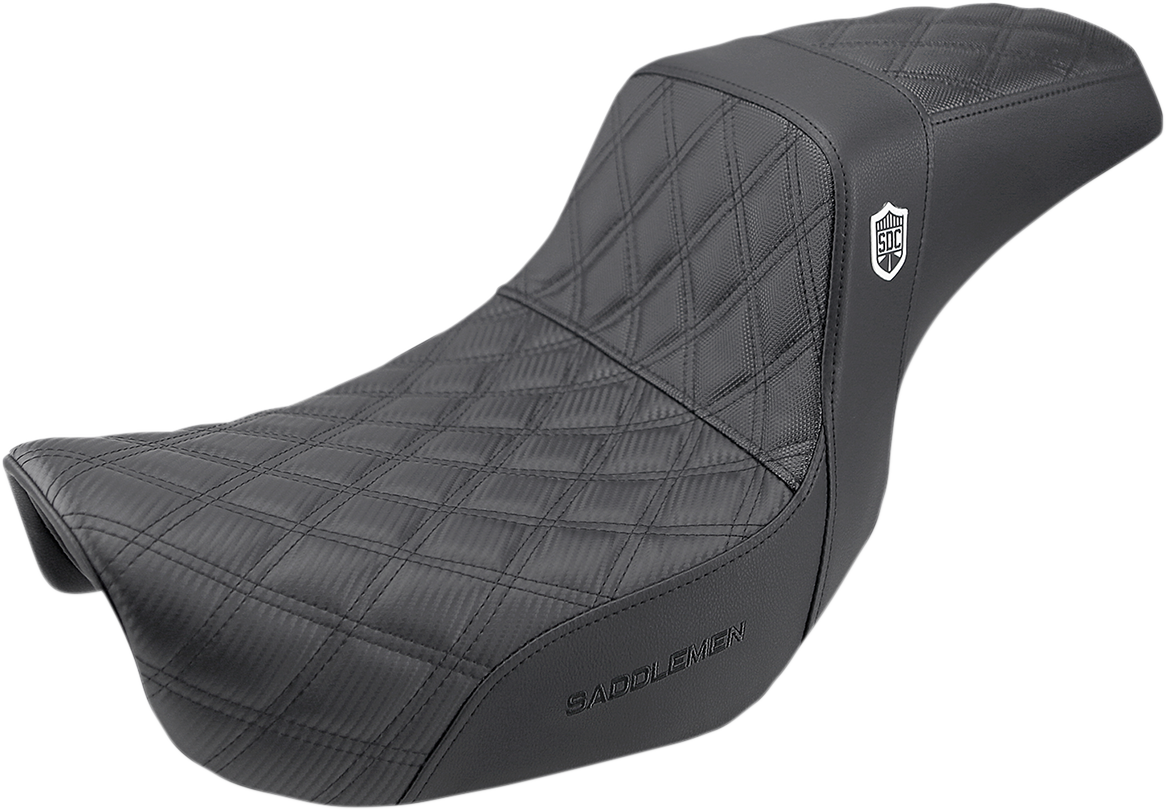SADDLEMEN Pro Series SDC Performance Seat - w/o Backrest - Lattice Stitch/Lumbar Gripper - FLD/FXD '06-'17 SC80604D0 — image 1